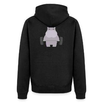 Hippopotames - Veste à capuche bio Premium Unisexe - noir - Dos - Nico (187cm)