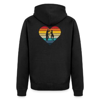 Salsa dancers retro heart - salsa dancer gift - Unisex Premium Organic Zip Hoodie - black - Back - Nico (187cm)