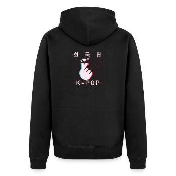 K-Pop Saranghae Aesthetic Korean... K-Pop - Veste à capuche bio Premium Unisexe - noir - Dos - Nico (187cm)