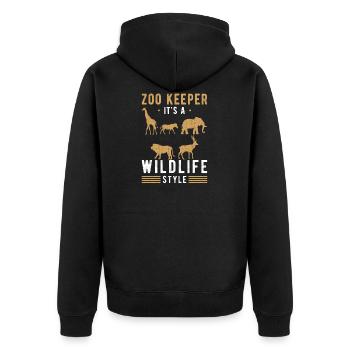 Zoo Zoo Keeper Zookeeper Wild Animals - Unisex Premium Organic Zip Hoodie - black - Back - Nico (187cm)