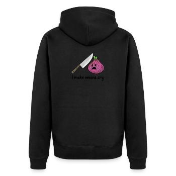 Chef gift I make onion’s cry funny chef shirt - Veste à capuche bio Premium Unisexe - noir - Dos - Nico (187cm)