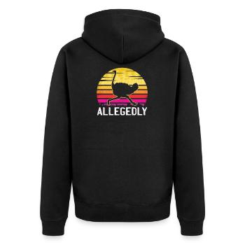 Autruche oiseau animal Afrique oiseau de course Safari cadeau - Veste à capuche bio Premium Unisexe - noir - Dos - Nico (187cm)