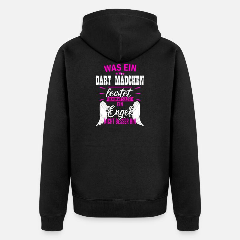Dart Mädchen - Unisex Premium Bio Zip Hoodie - Schwarz
