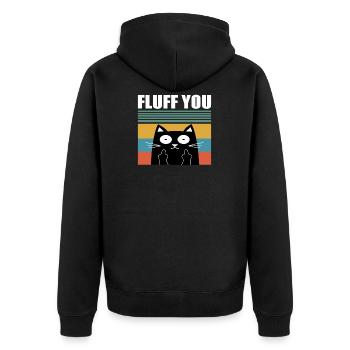 Chat Grossissant Fluff vous drôle Catl - Veste à capuche bio Premium Unisexe - noir - Dos - Nico (187cm)