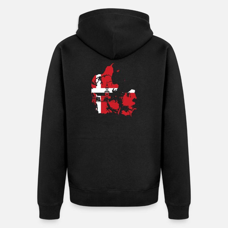Drapeau du Danemark - Veste à capuche bio Premium Unisexe - noir