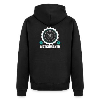 Watchmaker Watchmaker Watchmaker Gift - Unisex Premium Organic Zip Hoodie - black - Back - Nico (187cm)