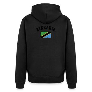 Tanzanie Tanzanie Carte d’émigration cadeau - Veste à capuche bio Premium Unisexe - noir - Dos - Nico (187cm)