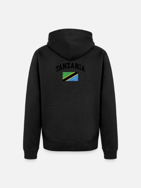 Tanzania Tanzania Map Emigrating Gift - Unisex Premium Organic Zip Hoodie - black