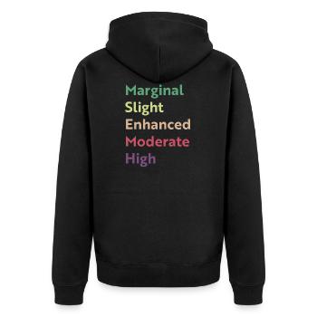 Légèrement légèrement augmenté modéré élevé - Veste à capuche bio Premium Unisexe - noir - Dos - Nico (187cm)
