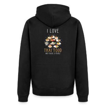 Thai Food Thai Cuisine - Unisex Premium Organic Zip Hoodie - black - Back - Nico (187cm)