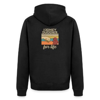 Kidney design for a kidney donor - Unisex Premium Organic Zip Hoodie - black - Back - Nico (187cm)
