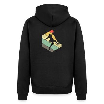 Mountains Hiking Climbing Mountain People Outdoor - Unisex Premium Organic Zip Hoodie - black - Back - Nico (187cm)