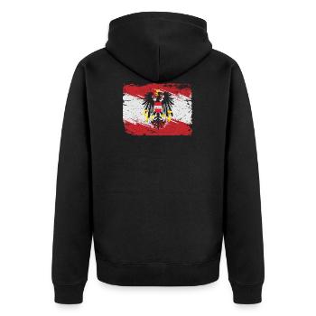 Austria Austria proud Austrian - Unisex Premium Organic Zip Hoodie - black - Back - Nico (187cm)