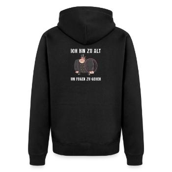 Schornsteinfeger Kaminkehrer Glück Geschenkidee - Unisex Premium Bio Zip Hoodie - Schwarz - Hinten - Nico (187cm)