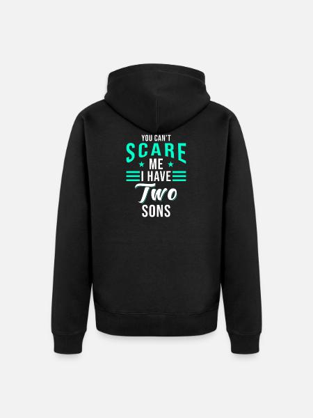 Eltern zwei Söhne Spruch Mama Papa - Premium økologisk unisex-hættejakke - sort