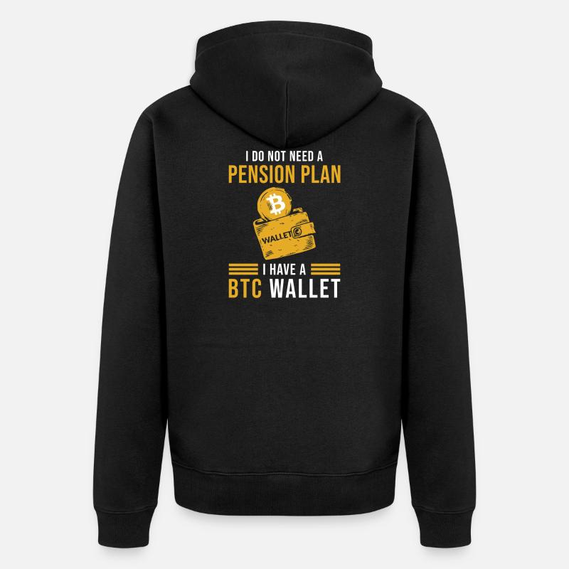 BTC Bitcoin Wallet Spruch - Unisex Premium Bio Zip Hoodie - Schwarz