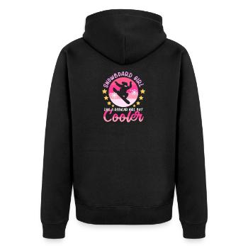 Snowboard Girl Instructor Snowboarder Boarder Gift - Unisex Premium Organic Zip Hoodie - black - Back - Nico (187cm)