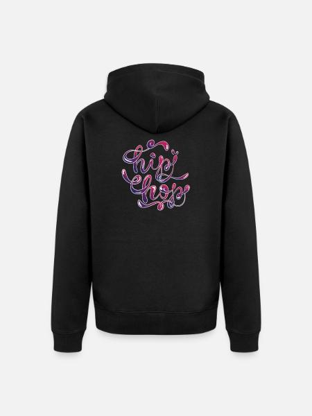 Hip Hop Rap Music - Unisex Premium Organic Zip Hoodie - black