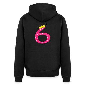 Anniversaire enfant 6e anniversaire - Veste à capuche bio Premium Unisexe - noir - Dos - Nico (187cm)