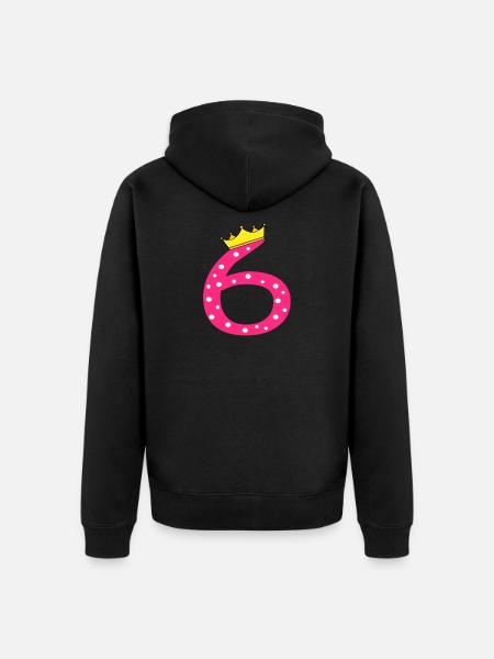 Birthday Child 6th Birthday - Unisex Premium Organic Zip Hoodie - black