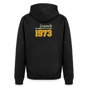 1973 - Unisex Premium Bio Zip Hoodie - Schwarz - Hinten - Nico (187cm)