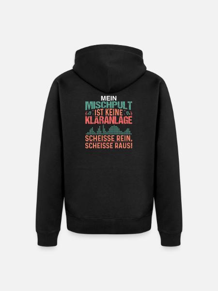 Tontechniker DJ lustiges Designs Mischpult - Unisex Premium Bio Zip Hoodie - Schwarz