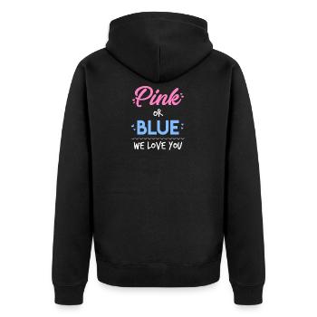 Süße Baby-Dusche Geschlecht offenbaren - Unisex Premium Bio Zip Hoodie - Schwarz - Hinten - Nico (187cm)