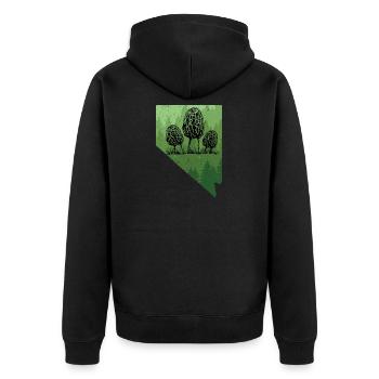 Nevada Nature Map Art Morel T Shirt Nevada Nature - Unisex Premium Organic Zip Hoodie - black - Back - Nico (187cm)