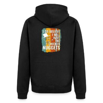 Je crois que je vais avoir nuggets de poulet vintage - Veste à capuche bio Premium Unisexe - noir - Dos - Nico (187cm)