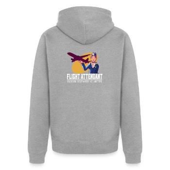 Flight Attendant Vacation Everywhere - Unisex Premium Organic Zip Hoodie - heather grey - Back - Nico (187cm)
