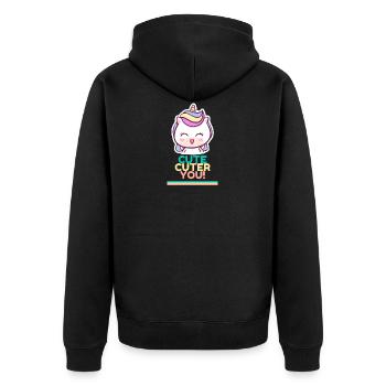 Mignon Cuter Vous! Vous êtes la licorne animale la plus mignonte - Veste à capuche bio Premium Unisexe - noir - Dos - Nico (187cm)