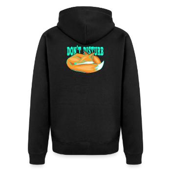 Fox Animal Please Do not disturb sleep - Unisex Premium Organic Zip Hoodie - black - Back - Nico (187cm)