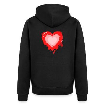 Cœur dans le cœur - Veste à capuche bio Premium Unisexe - noir - Dos - Nico (187cm)