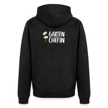 Garten Chefin Garten Gärtner Hobbygärtner Garten - Unisex Premium Bio Zip Hoodie - Schwarz - Hinten - Nico (187cm)