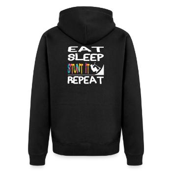 Eat Sleep Stunt it Repeat Scooter Stunt Kids - Veste à capuche bio Premium Unisexe - noir - Dos - Nico (187cm)