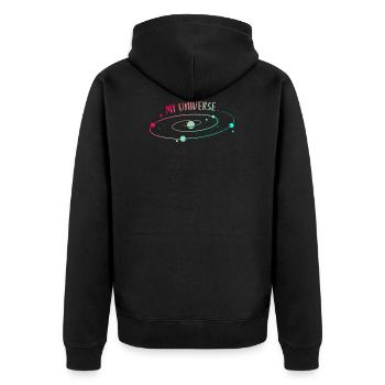 Universe Planet Rocket Stars - Unisex Premium Organic Zip Hoodie - black - Back - Nico (187cm)