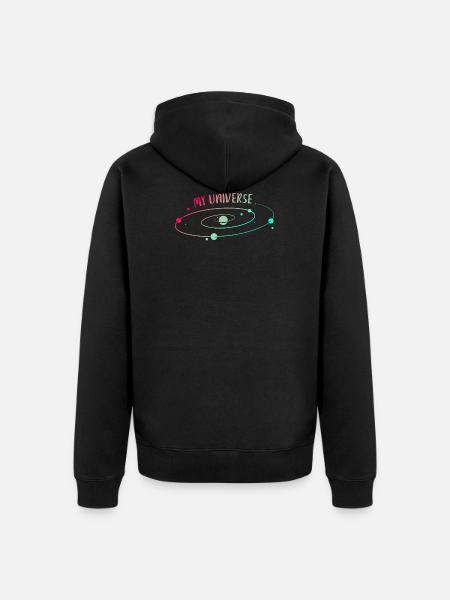 Universe Planet Rocket Stars - Unisex Premium Organic Zip Hoodie - black