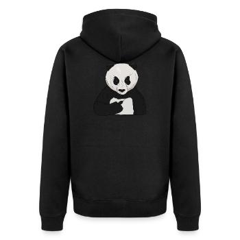 Ours panda grincheux avec un majeur - Veste à capuche bio Premium Unisexe - noir - Dos - Nico (187cm)
