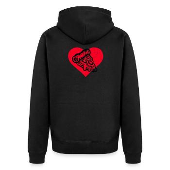 Marinara Lover - Unisex Premium Bio Zip Hoodie - Schwarz - Hinten - Nico (187cm)
