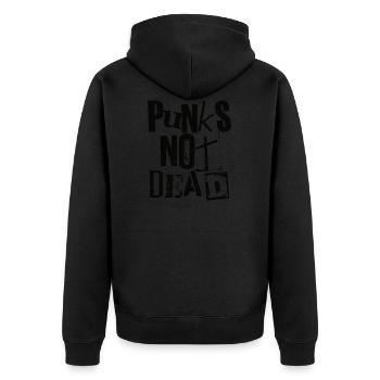 Punks Not Dead - Vintage Grunge - Punk Is Not Dead - Unisex Premium Organic Zip Hoodie - black - Back - Nico (187cm)