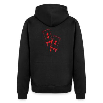 Melting Cards Poker Lover Poker Player - Unisex Premium Organic Zip Hoodie - black - Back - Nico (187cm)