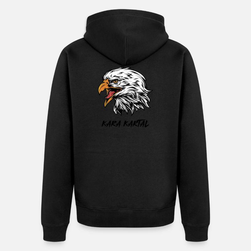 Kara Kartal, Black Eagle - Unisex Premium Bio Zip Hoodie - Schwarz