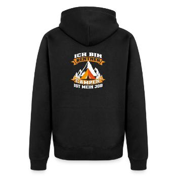 Ich bin Rentner Campen ist mein Job - Unisex Premium Bio Zip Hoodie - Schwarz - Hinten - Nico (187cm)