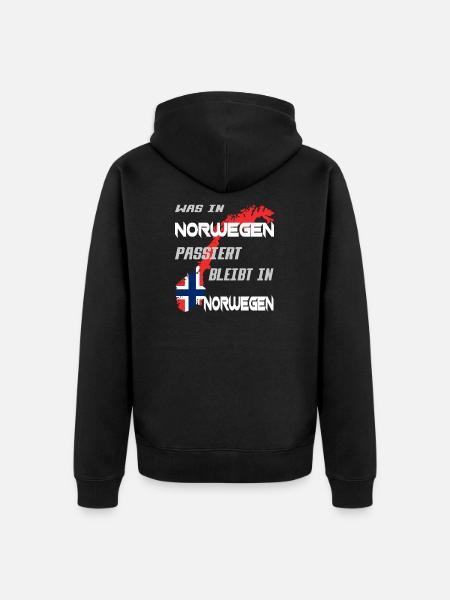 NORWEGEN ANGELN - Unisex Premium Bio Zip Hoodie - Schwarz