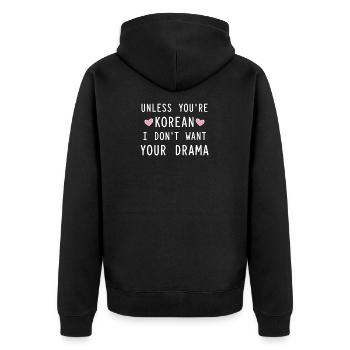 Wenn Sie nicht gerade Korean Ich möchte nicht Ihr - Unisex Premium Bio Zip Hoodie - Schwarz - Hinten - Nico (187cm)