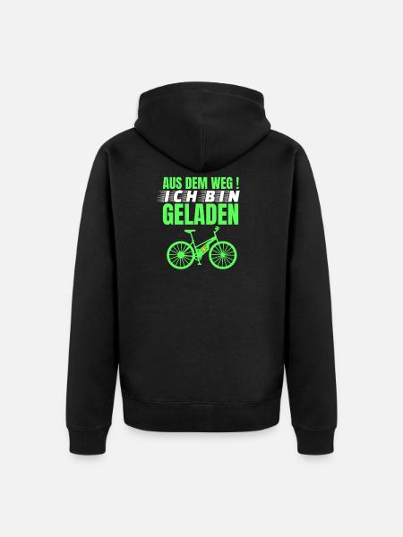 E-Bike - Unisex Premium Bio Zip Hoodie - Schwarz