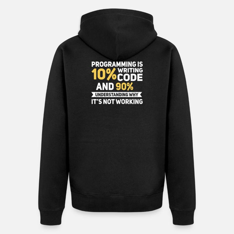 Quota de programmation... Programmeurs & Nerd - Veste à capuche bio Premium Unisexe - noir