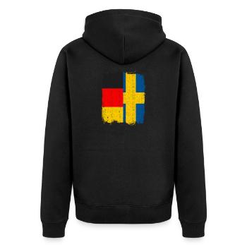 Allemand Suédois Drapeau - Veste à capuche bio Premium Unisexe - noir - Dos - Nico (187cm)