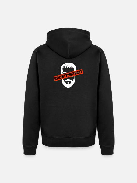 Bart Bartträger Mann Bärte - Unisex Premium Bio Zip Hoodie - Schwarz