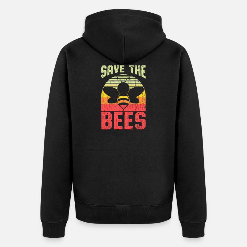 Save the bees - Veste à capuche bio Premium Unisexe - noir